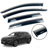 Дефлектор вікна для Hyundai Tucson IV 2021+ з нерж. хром полоскою